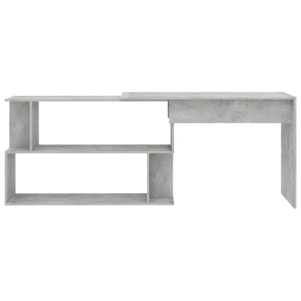 vidaXL Corner Desk Concrete Gray 47.2x22x19.7x22x29.9x22 Chipboard