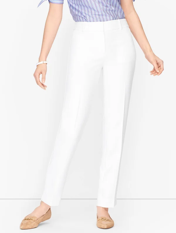 Petite - Talbots Hampshire Ankle Pants - Solid - White - 10