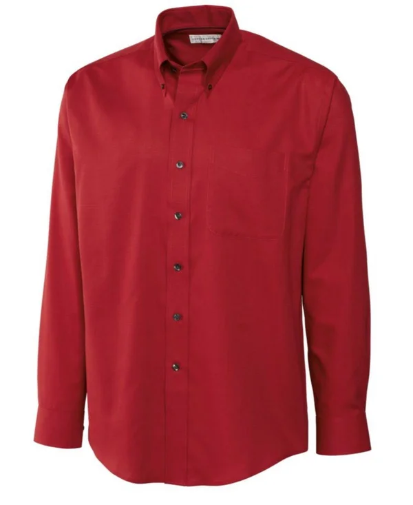 Cutter & Buck Men's Big & Tall Long Sleeves Epic Easy Care Nailshead Shirt - Black