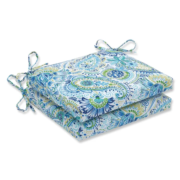 Pillow Perfect Outdoor, Indoor Gilford Baltic Squared Corners Seat Cushion Set O, 18.5 in. L x 16 in. W x 3 in. D, 2 Piece