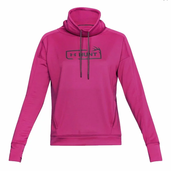 Under Armour Women's Tech Terry Graphic Funnel Neck Hoodie - Pink - XL