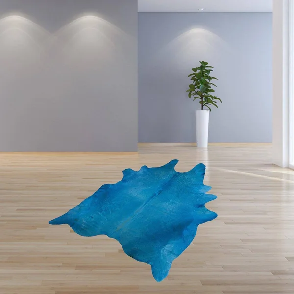 6& x 7& Cowhide Rug - Sky Blue