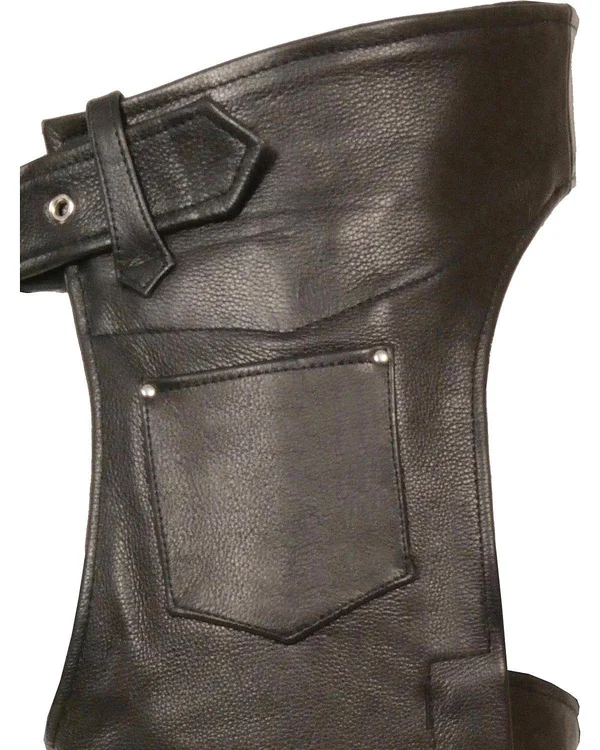 Milwaukee Leather Mens Fully Lined Naked Cowhide Chaps Black - Men's, Size: Small