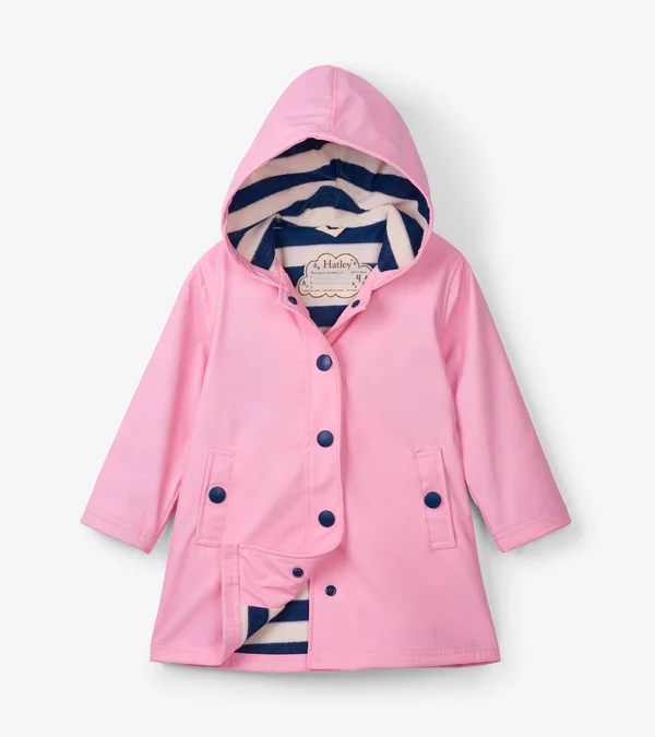 Hatley Girls& Little Splash Jackets - Classic Pink, 4