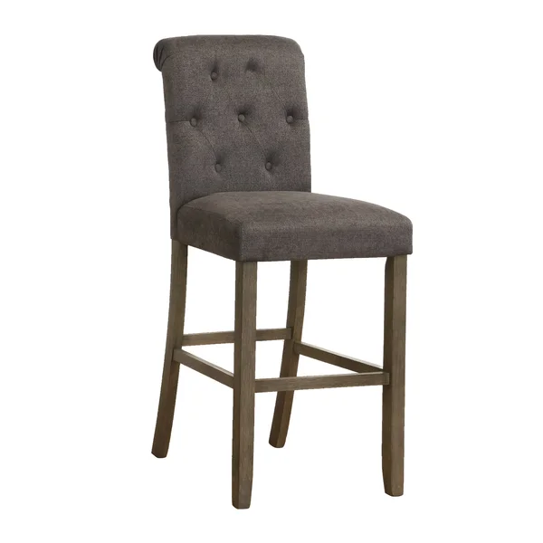CDecor Croxton Upholstered Tufted Back Bar Stools (Set of 2) - Beige