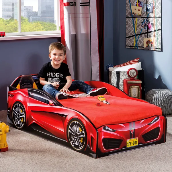 Cilek Spyder Race Car Toddler Bed in Pink