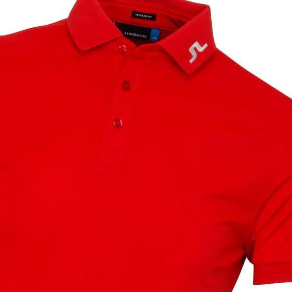 J. Lindeberg Tour Tech TX Jersey Polo Shirt - Racing Red - Size: XXL