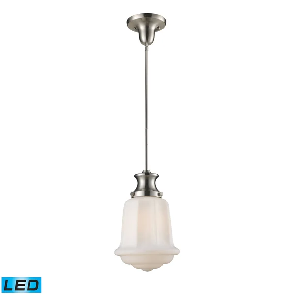 Elk Lighting Schoolhouse 1-Light Pendant in Satin Nickel - 69029-1-LED