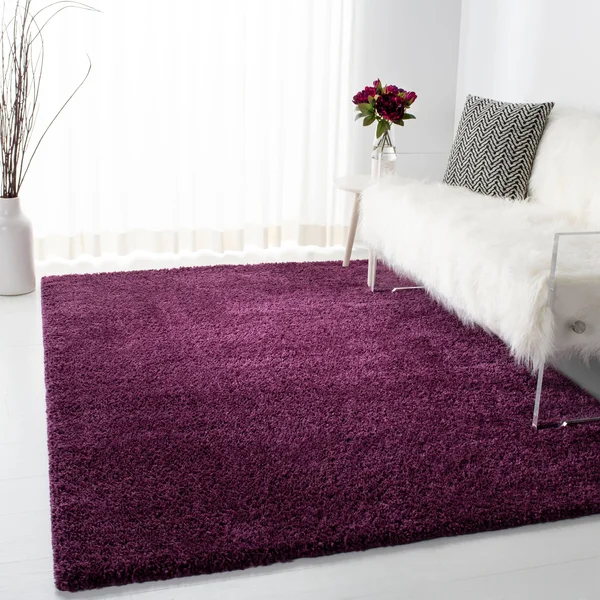 Safavieh August Shag Red 9 ft. x 9 ft. Square Solid Area Rug