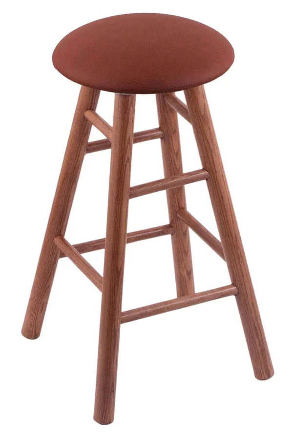 Holland Bar Stool Oak Bar Stool in Medium Finish with Rein Adobe Seat