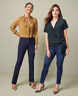 Ann Taylor The Straight Pant Size 8 Atlantic Navy Women's