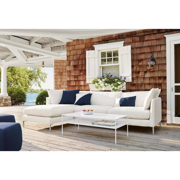 Room & Board - Modern Slim Outdoor Coffee Table 22D 46W 16H in Slate Grey Blue