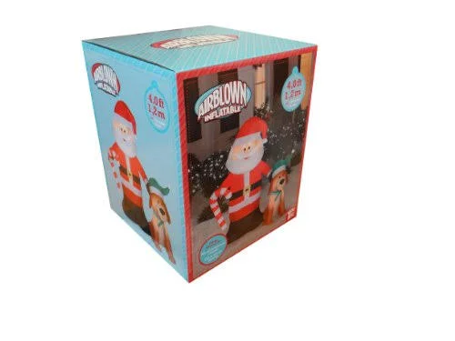 Gemmy 87868 Airblown Santa and Dog, 4'
