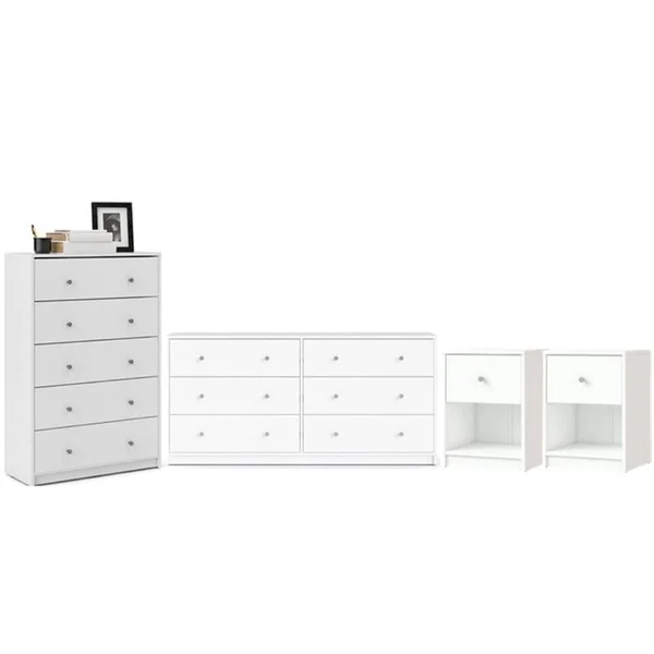 Home Square 4 Piece Bedroom Set in White - 2134882-PKG