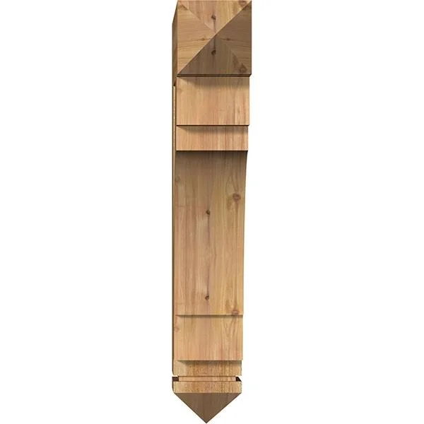 Ekena Millwork 6x22W x 24x22D x 36x22H Merced Arts & Crafts Rough Sawn BRACKET - Western Red Cedar