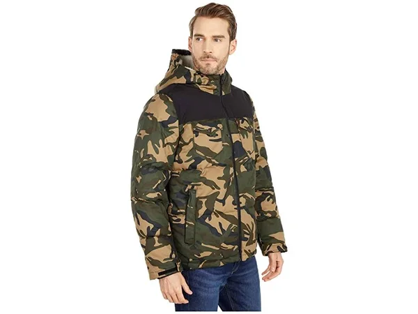 Levi&s Sherpa Fleece Hoodie Puffer Jacket - Blackcassiccamo XL