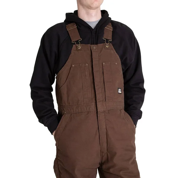 Berne B377 Original Washed Insulated Bib Overall Olive 3XL Short