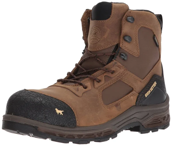 Irish Setter Men's Kasota Waterproof 6 inch Side Zip Safety Toe Work Boots - 14 2E, Brown