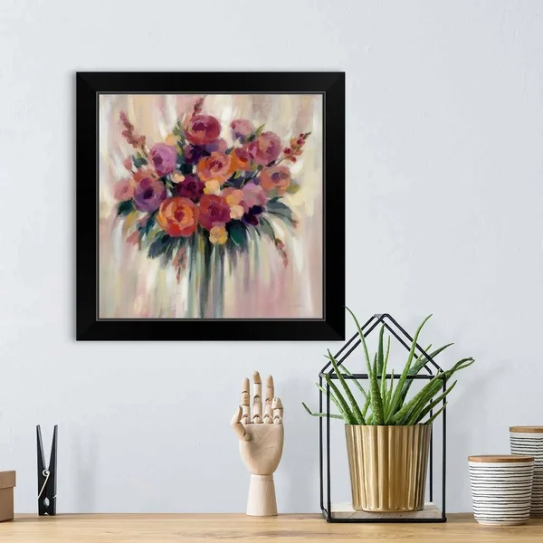 Autumn Bouquet - Black Framed Wall Art, 16x16, Great Big Canvas