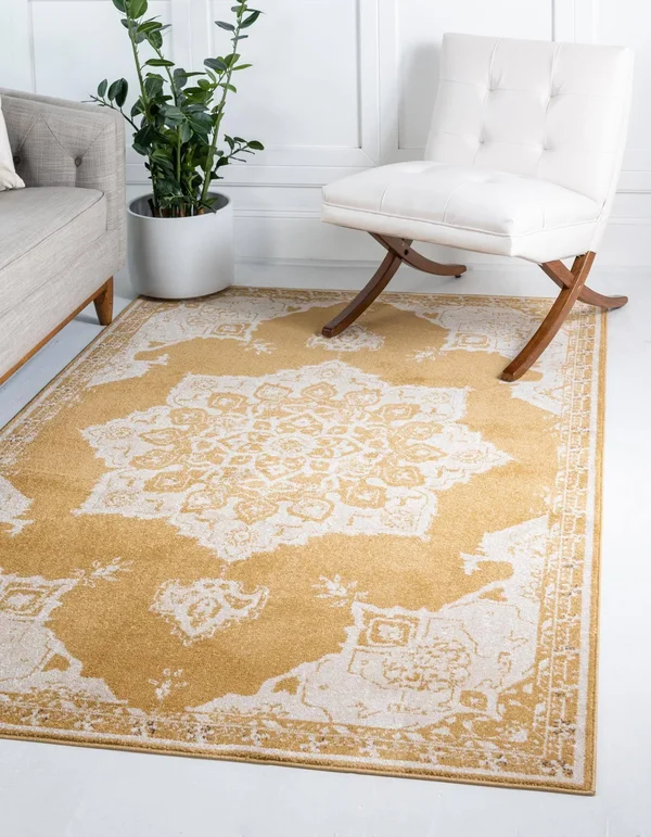 Unique Loom Helios Utopia Area Rug (4& 0 x 6& 0 - Gold)
