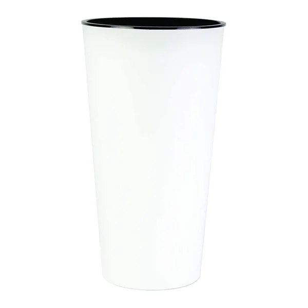 The HC Companies Cascade 13x22 Round Self Watering Flower Planter Pot - Gloss White