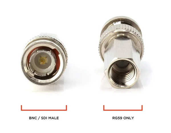 The Cimple Co - RG59 Coaxial Cable Connector, Screw on (Twist on) - SDI, HD-SDI, Cctv, Security, Video Card, Camera, Solderless