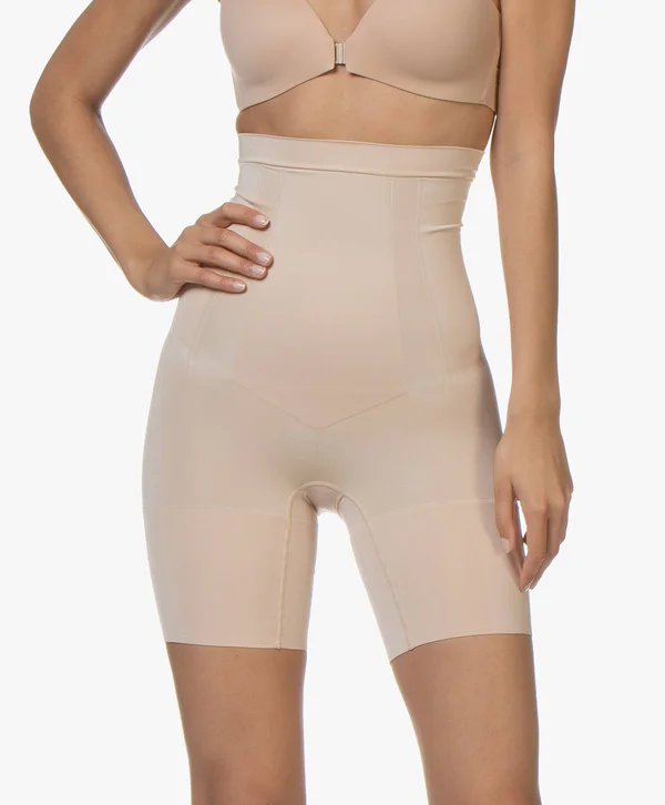 Spanx Oncore High Waisted Mid-Thigh Shorts Soft Nude - L
