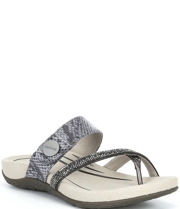 Aetrex Izzy Pewter Sparkle Women's Petwer, 40