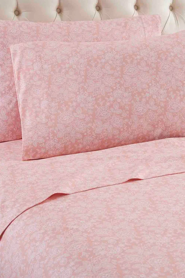 Micro Flannel Printed Sheet Set King Enchantment Rose