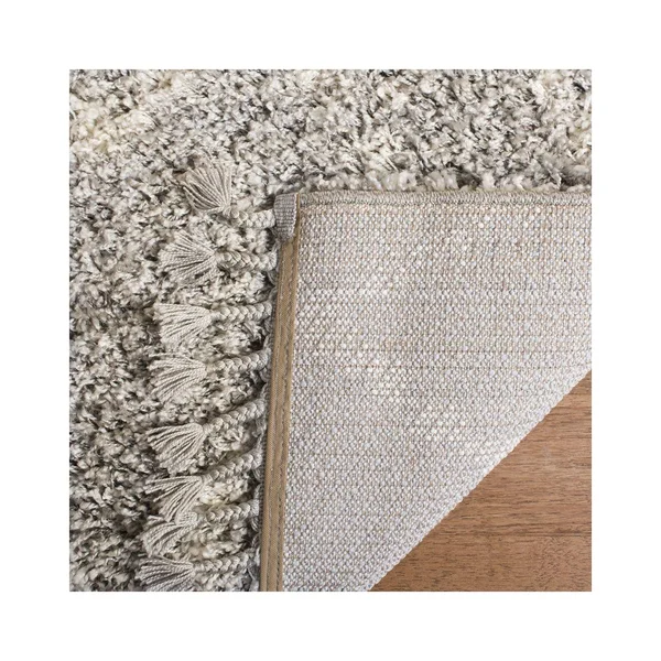 Safavieh PLX434F-3 3 x 5 ft. Pro Lux Shag Rectangle Area Rug Grey & Cream