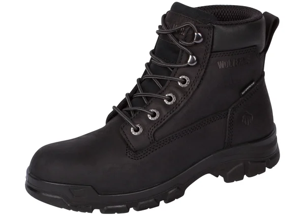 Men's Wolverine Chainhand Waterproof Soft Toe Work Boot, Size: 13, Black