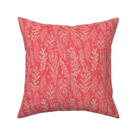 Modern Christmas Christmas Throw Pillow Cover W Optional Insert by Roostery, Size: Cu003E+ert Add Red