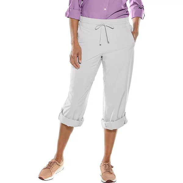 Coolibar Women's Canyon Roll Up Pants, Sun Protective Clothing For Women, Grey, Medium