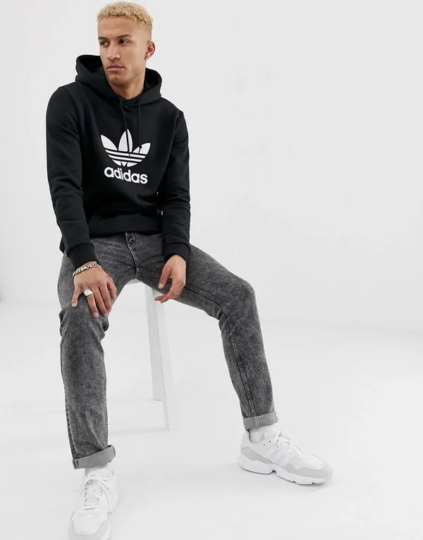 Adidas Originals Men's Trefoil Hoodie - XS, Black