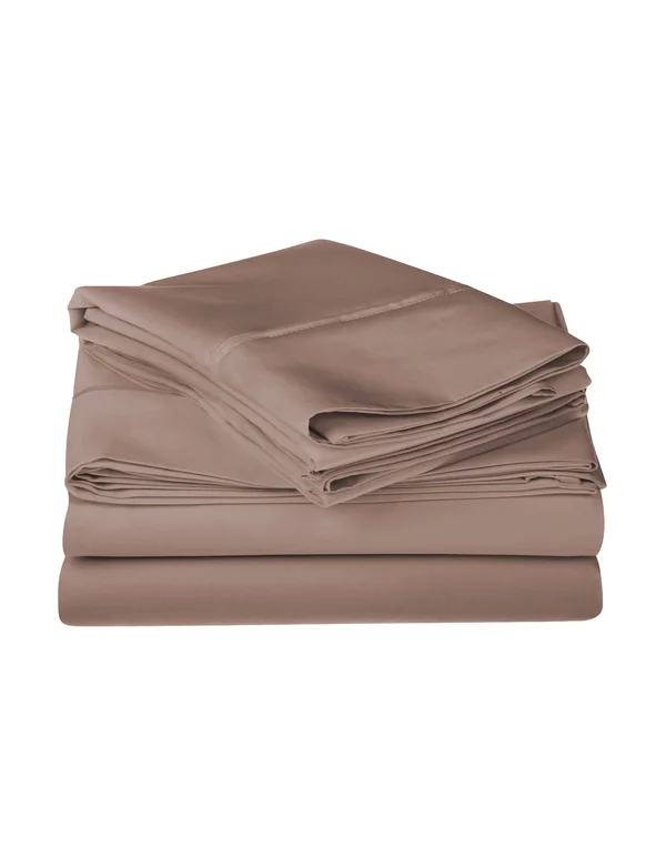 Superior Egyptian Cotton 1200 Thread Count Solid Sheet Set King-Taupe