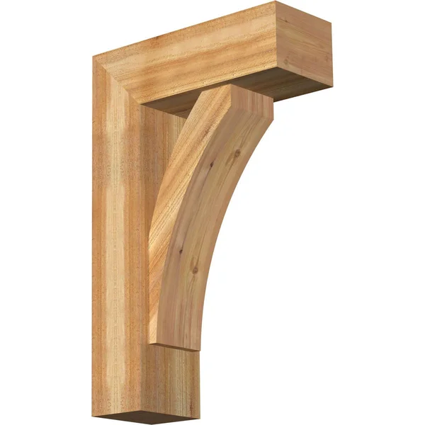 Ekena Millwork 1463873 8x22W x 22x22D x 34x22H Thorton Block Rough Sawn Bracket w/ Offset Brace - Western Red Cedar