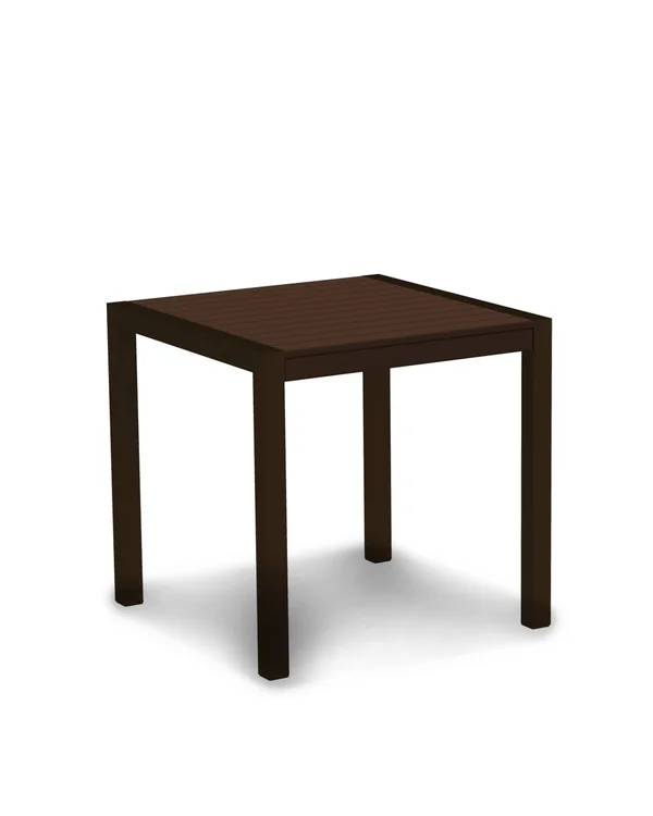 POLYWOOD Mod 30x22 Dining Table - Textured Bronze - Mahogany - 29.75" x 29" x 29.75"