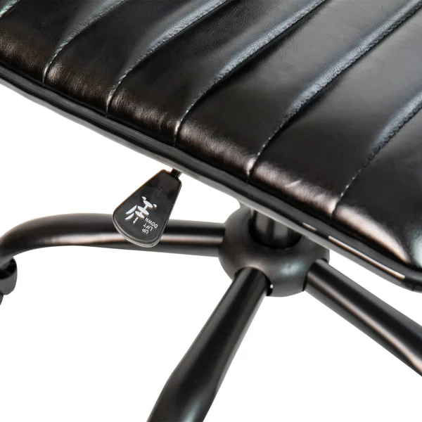 Flash Furniture Low Back Designer Armless Black Ribbed Swivel Task Office Chair with Black Frame and Base