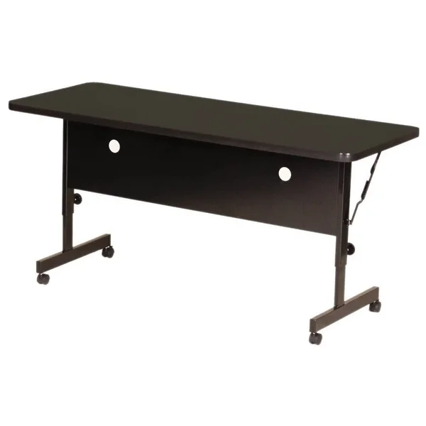 Correll Deluxe Flip Top Table - High Pressure Top - 24x48 Black Granite
