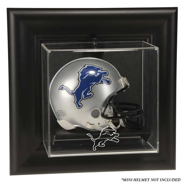 Detroit Lions Black Framed Wall-Mountable Mini Helmet Display Case