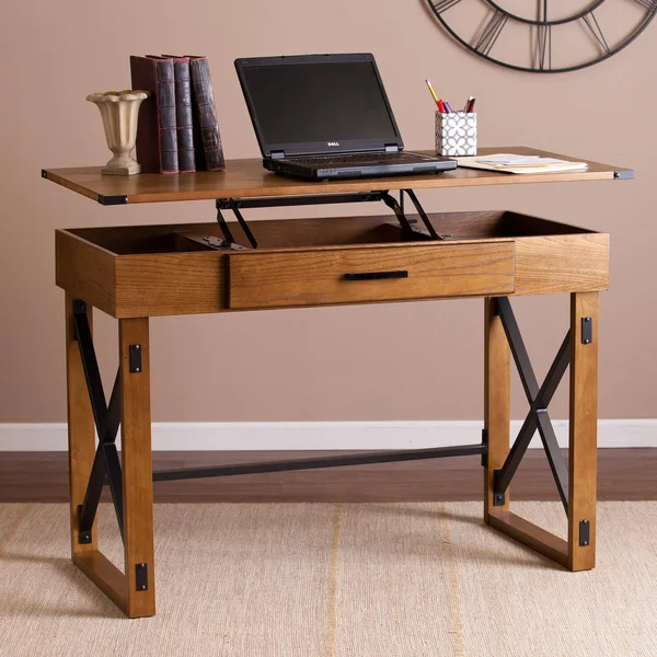 Southern Enterprises Canton Adjustable Height Desk Brown