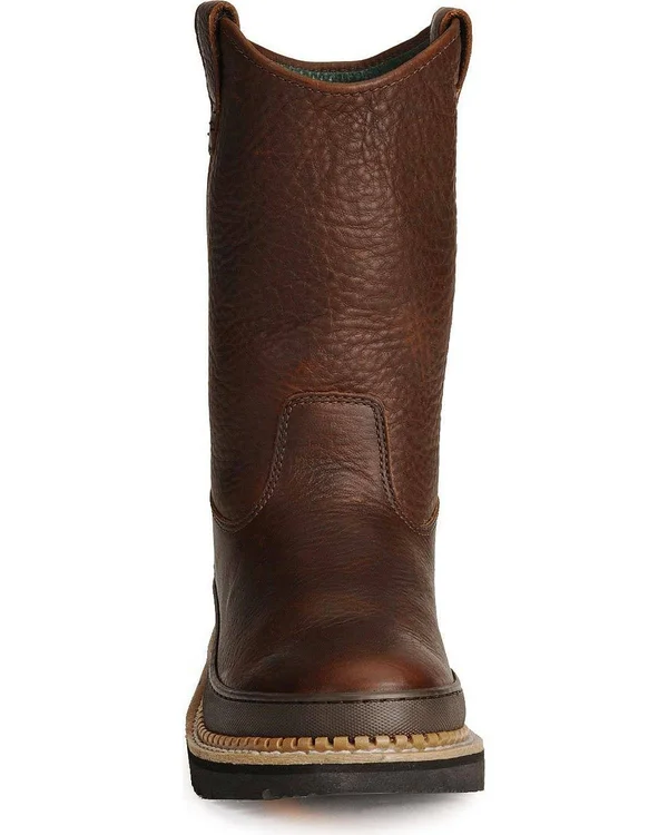 Men's Brown Georgia Giant Wellington Pull-On Work Boot Size 10