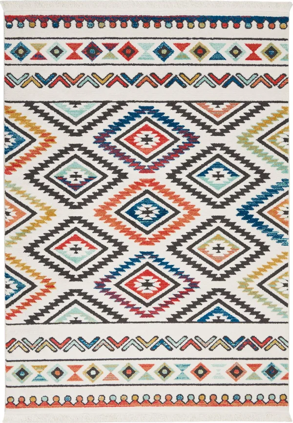 Nourison Navajo NAV06 2&2x22 x 7&9x22 Runner White Area Rug