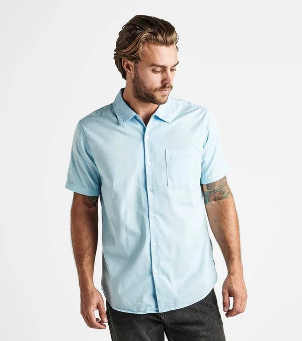Well Worn Organic Cotton Button Up Shirt Light Blue - S