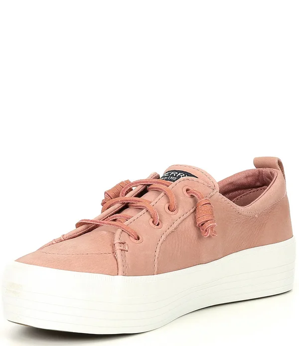Women's Sperry Crest Vibe Platform Leather Sneaker DustyRose, Size 6M