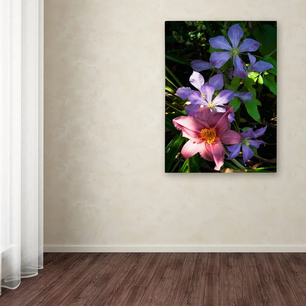 Trademark Global Kurt Shaffer 'Clematis and Lily' Canvas Art