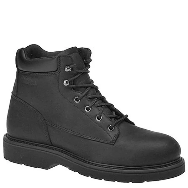 Work America Men's Steel Toe 6x22 Brawny Leather Work - 9 Black Boot E3