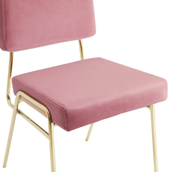 Modway Craft Performance Velvet Dining Side Chair - Gold Navy