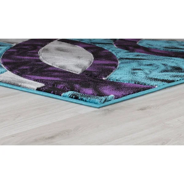 MDA Home Orelsi Blue/Purple Contemporary Polypropylene Area Rug - 6&9x22 x 9&6x22