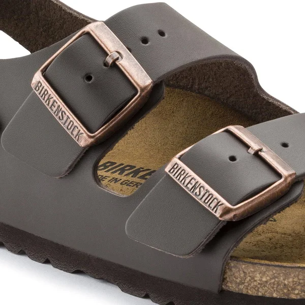 Birkenstock Milano Natural Leather Dark Brown Back-Strap Sandals